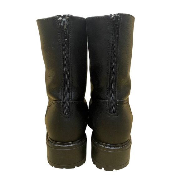L.L. Bean Women’s Black Leather Back Zip Closure Lug Sole Mid-Calf Boots Size 7M - Picture 9 of 11